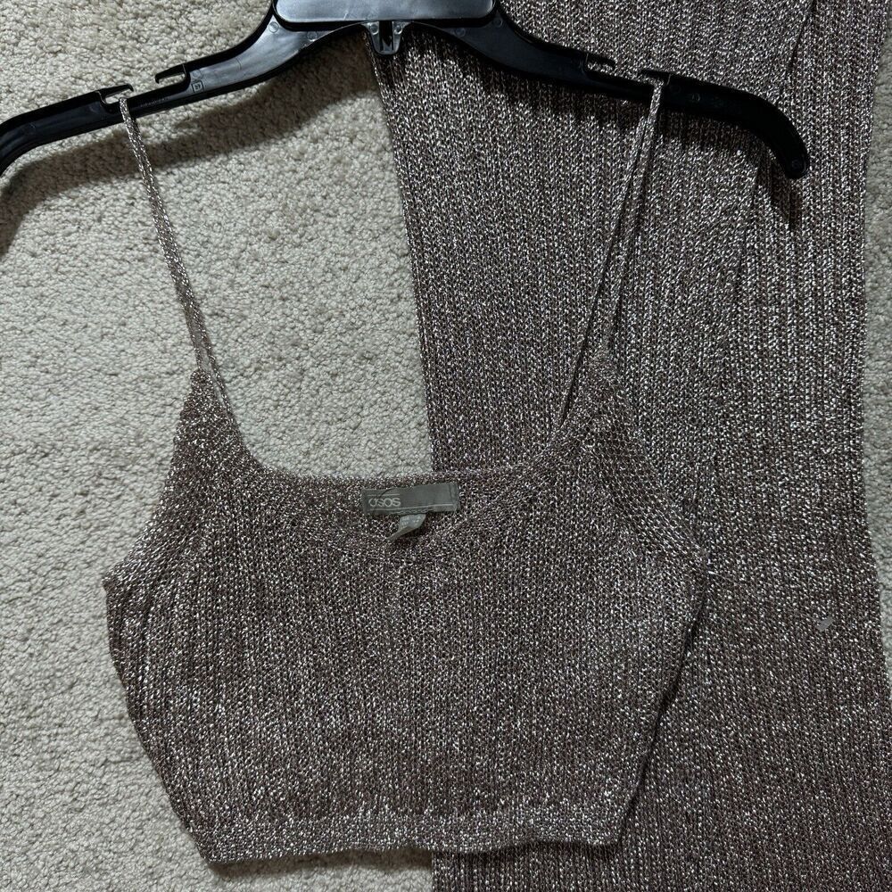 ASOS Ribbed Two-Piece Set in Light Gray - Picture 4 of 14